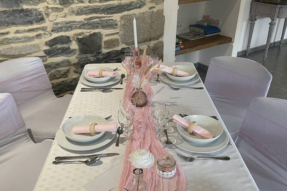 Mariage rose poudré