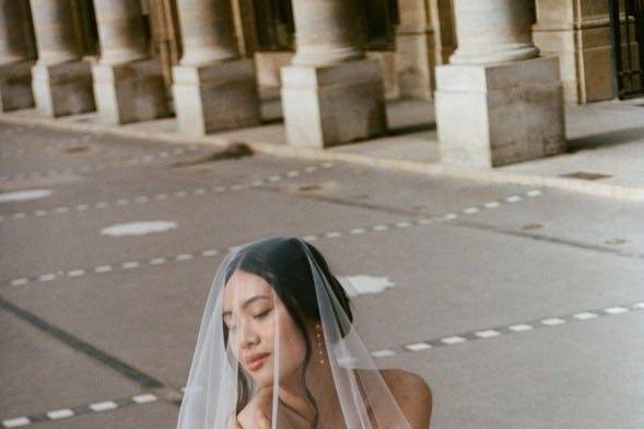 Bridal portrait in paris