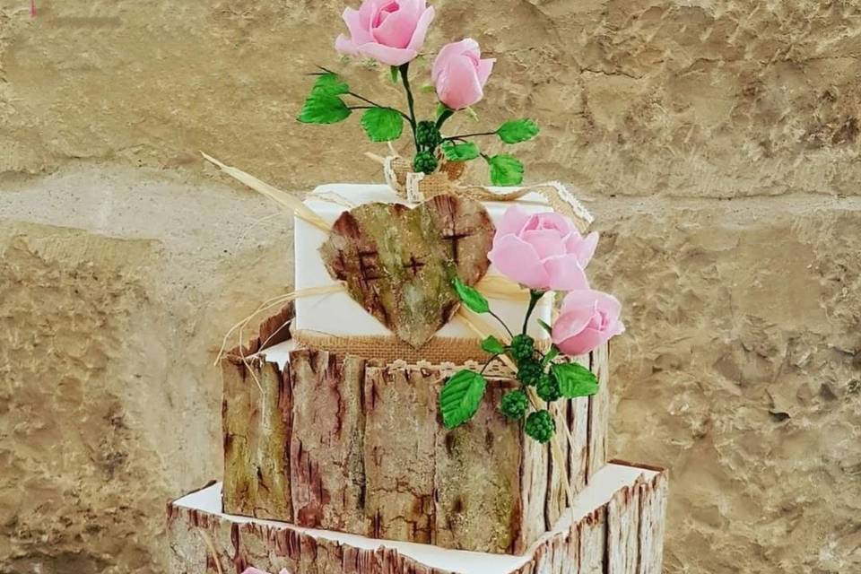 Cascade de rose en sucre