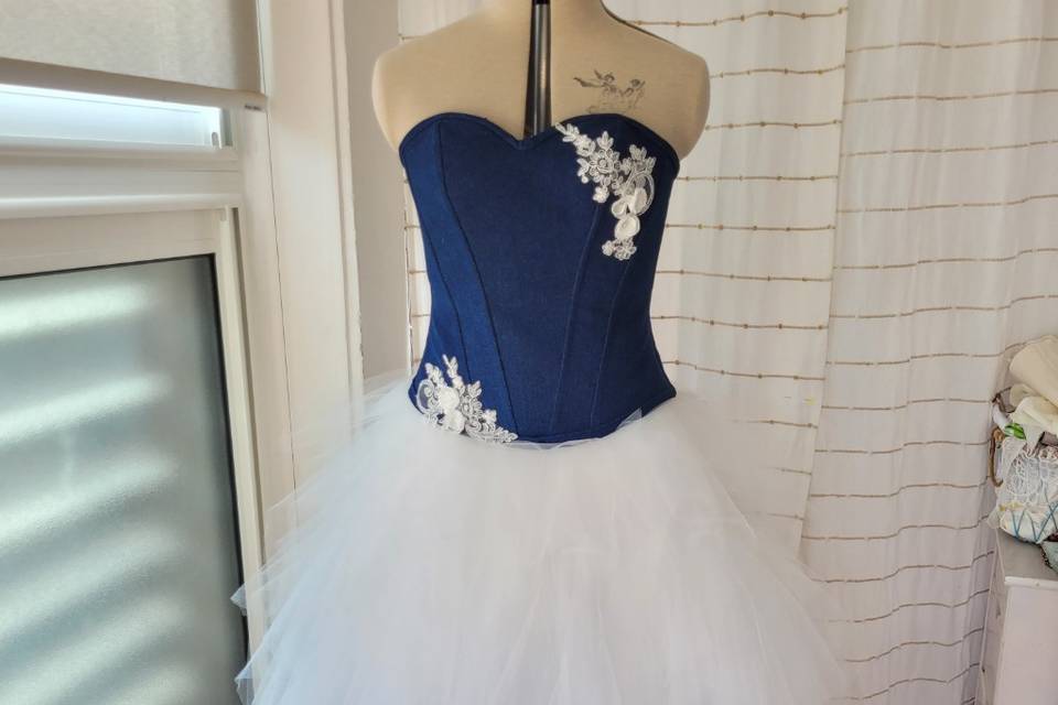 Robe de mariée corset et jean