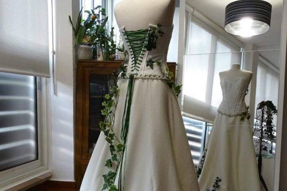 Robe de mariée en lin thème na