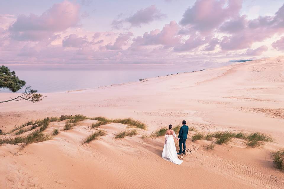 Session de couple à la plage