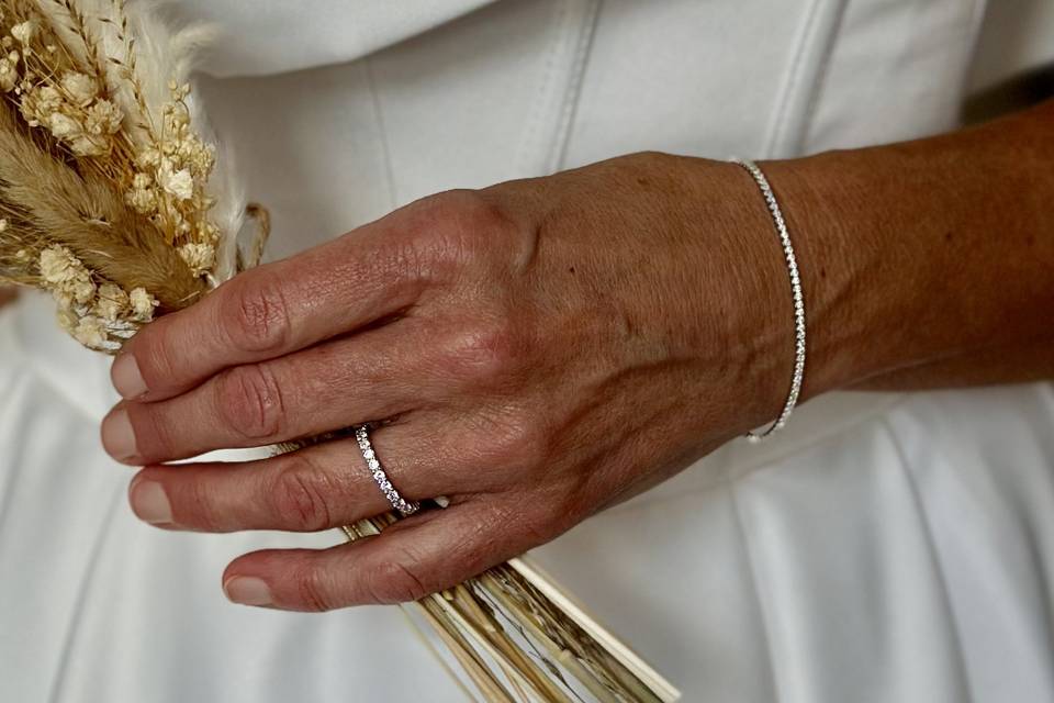 Alliance et bracelet mariée