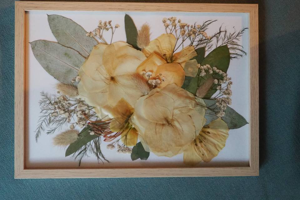 Bouquet de mariée pressé