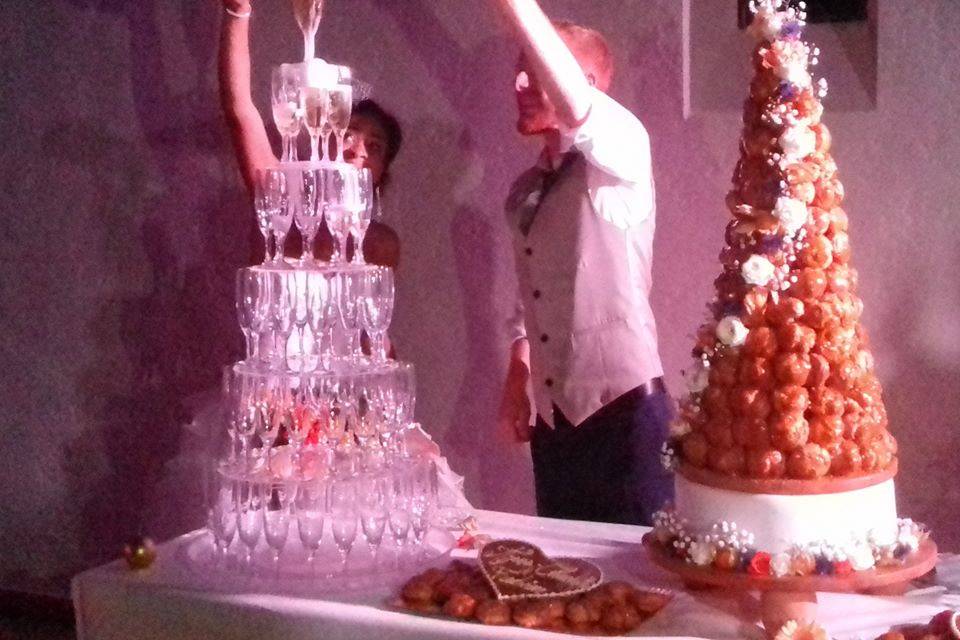 Pièce montée sur wedding cake