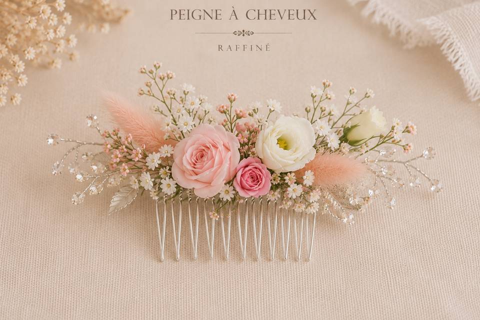 Peigne fleurs naturelle