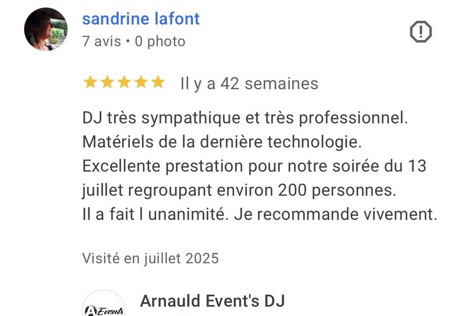 Avis client certifié ⭐️⭐️⭐️⭐️⭐