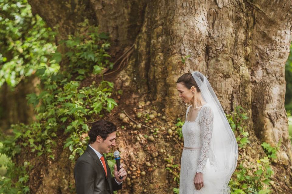 Cérémonie sous les arbres