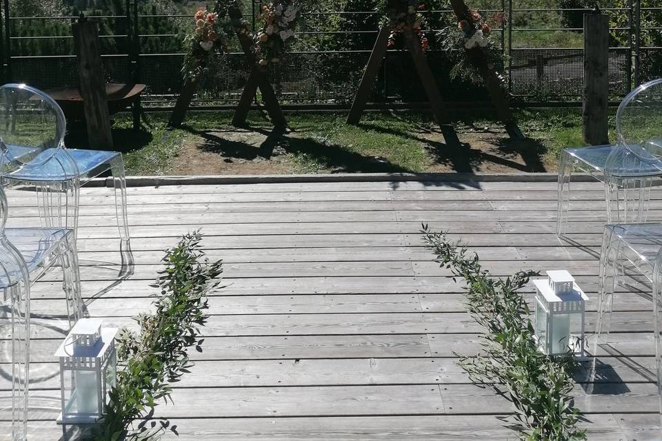Cérémonie sur la terrasse
