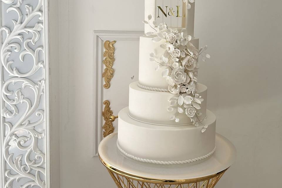 Wedding cake fleurs en sucre