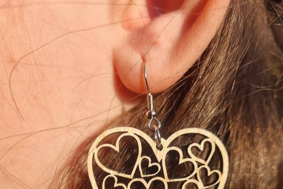 Boucles d'oreilles en bois