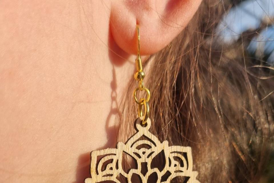 Boucles d'oreilles en bois