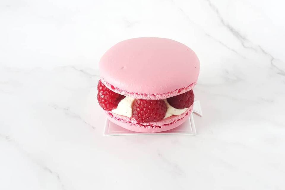 Macaron framboise vanille