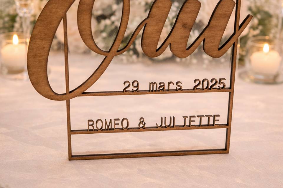 Faire part en bois