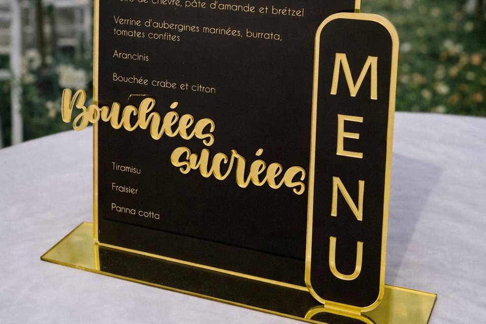 Porte menu acrylique