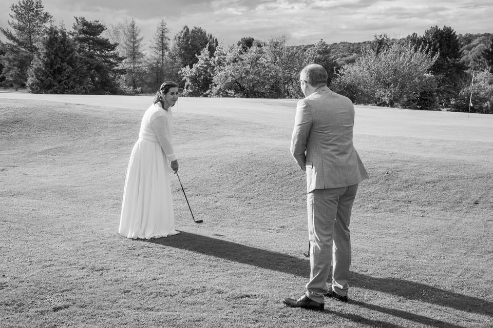 Mariés golfeurs