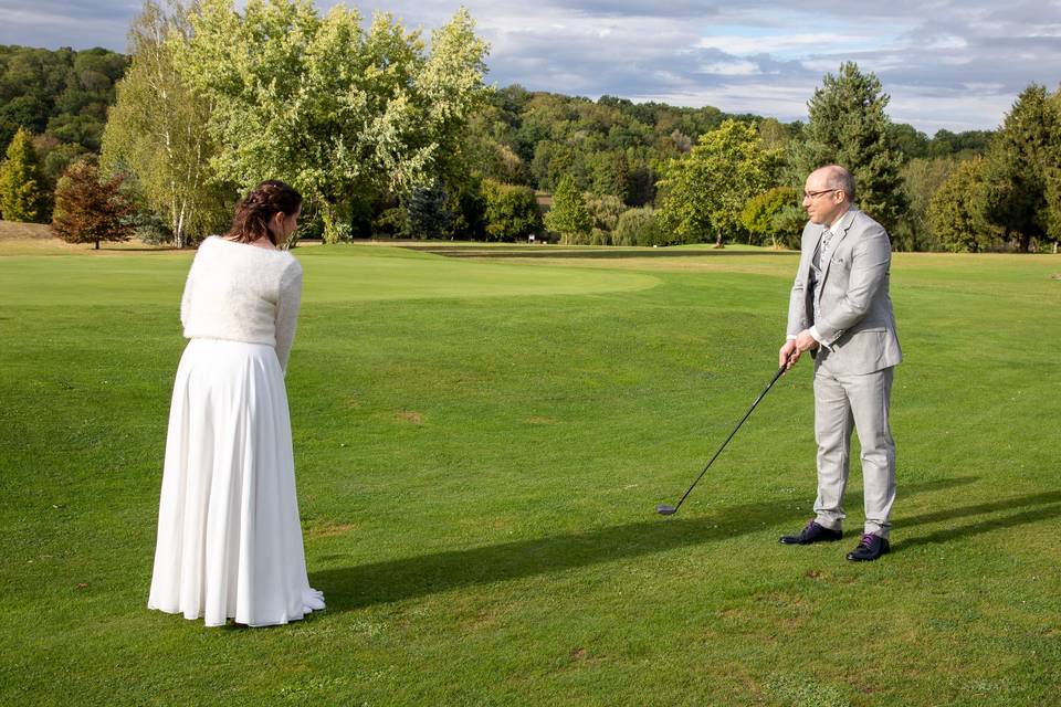 Mariés golfeurs