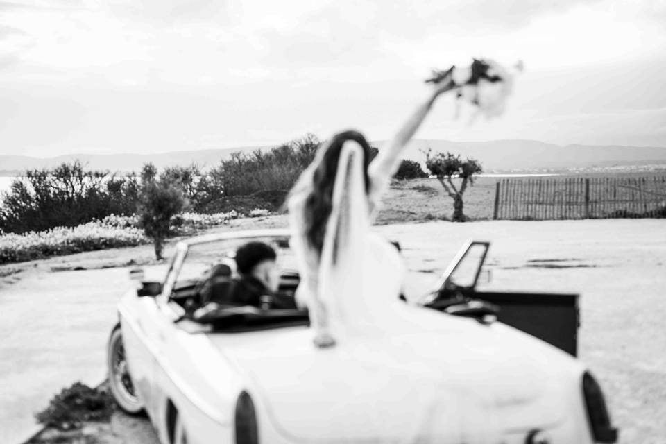 Depart voiture mariage