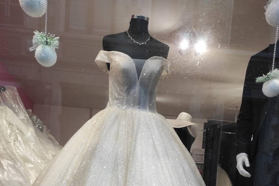 Robe de mariée pailletée