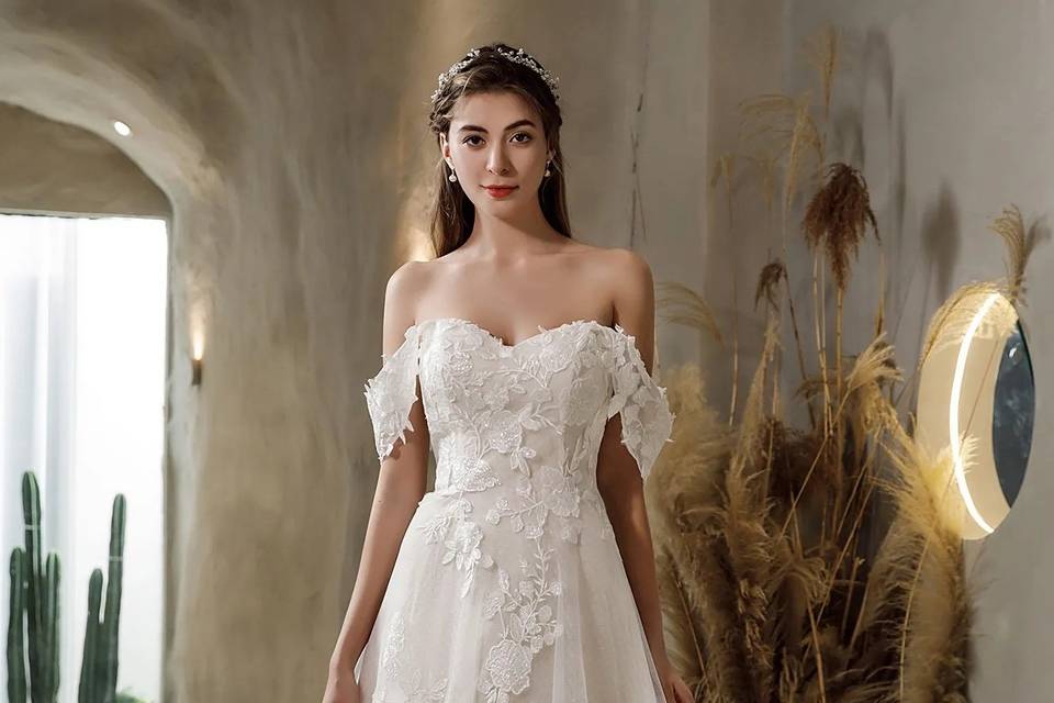 Robe de mariée bohème chic