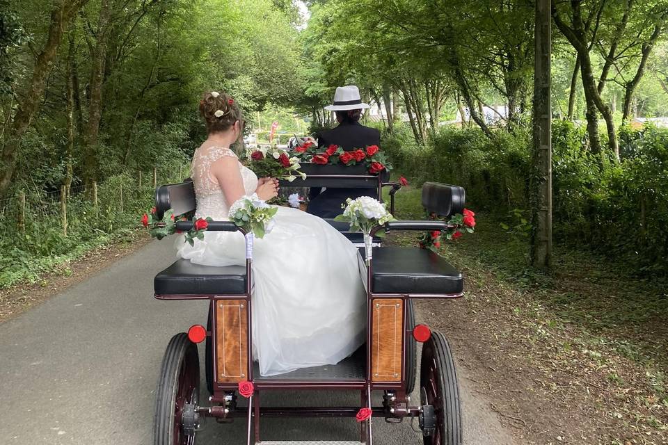 Mariée en calèche