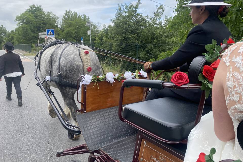 Mariée en caleche