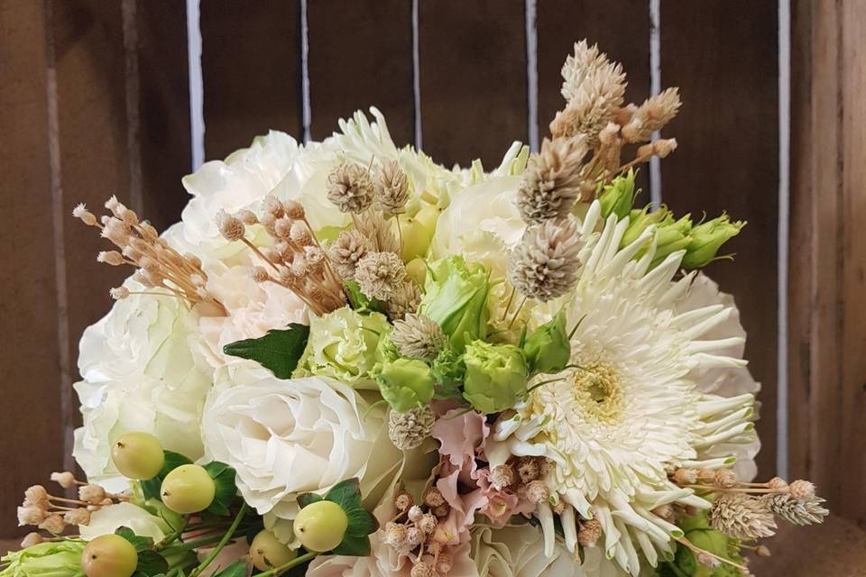 Bouquet mariée blanc et rose