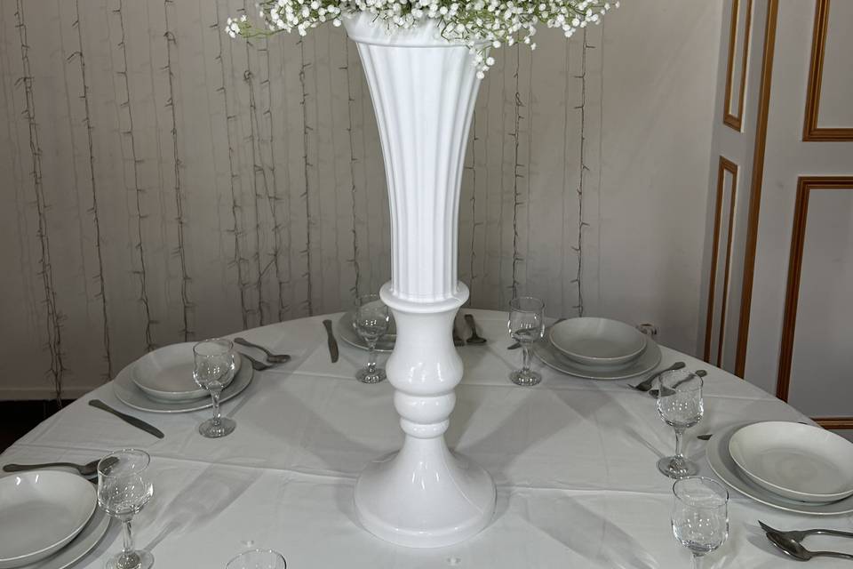 Vase balustre blanc