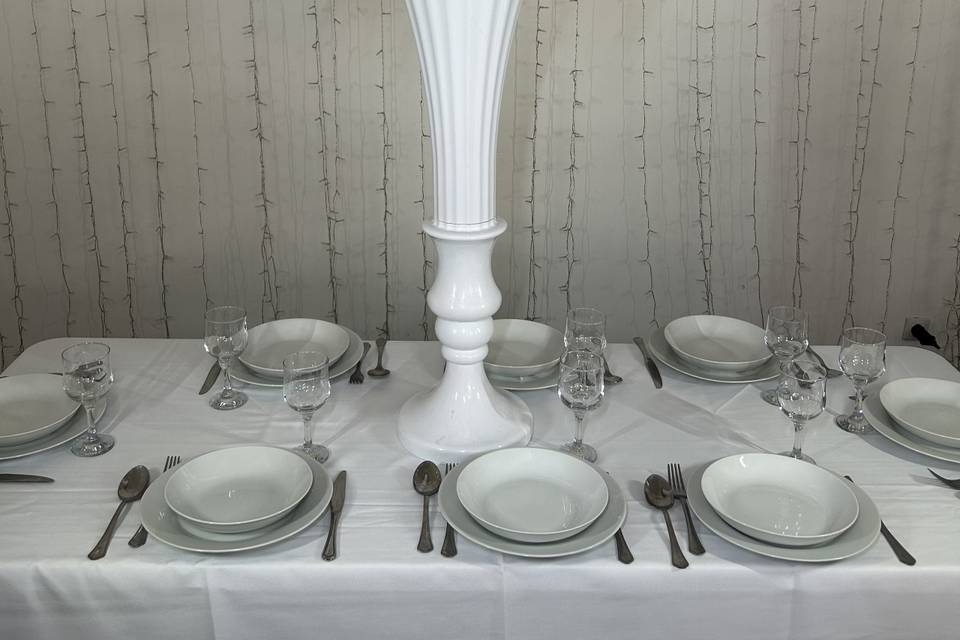 Vase balustre blanc et gypso