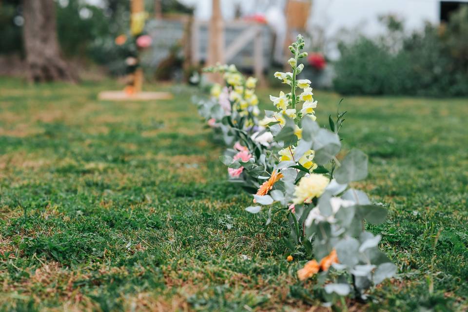 Allée de fleurs