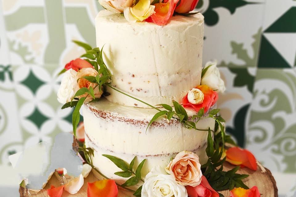 Flower wedding cake