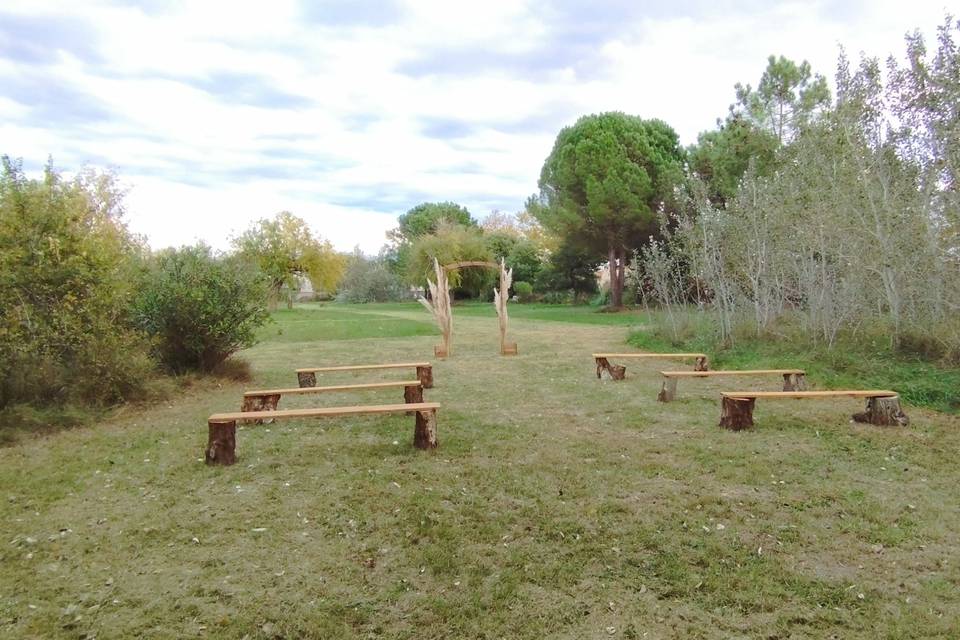 Espace cérémonie dans le parc