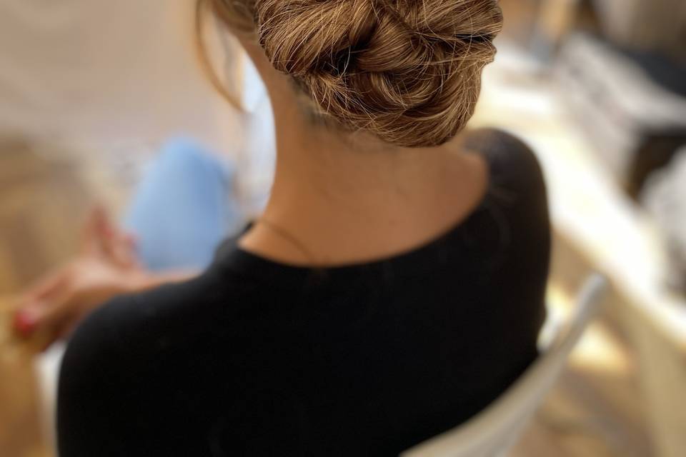 Chignon double torsades