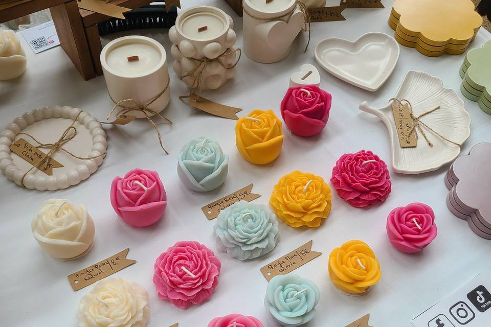 Bougies en forme de fleurs