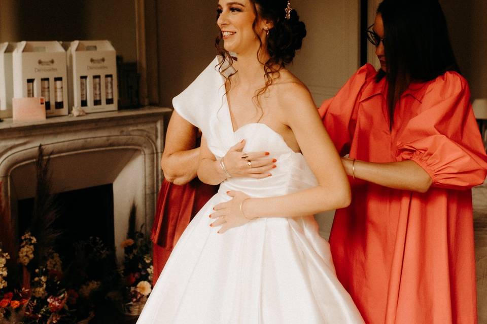 Chignon makeup mariée