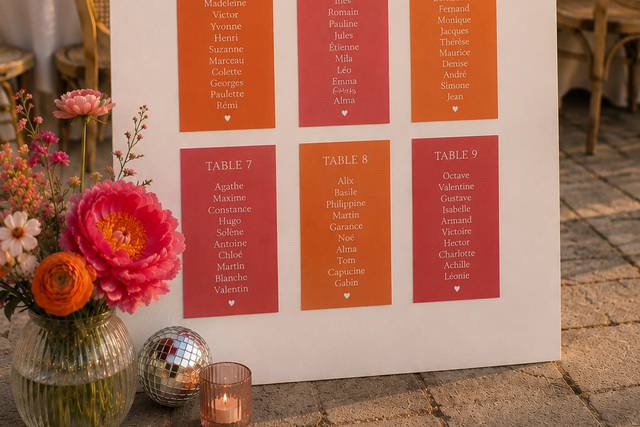 Mariage A&M - Plan de table