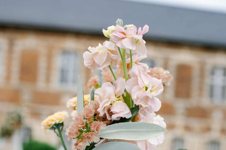 Vase strié ambré