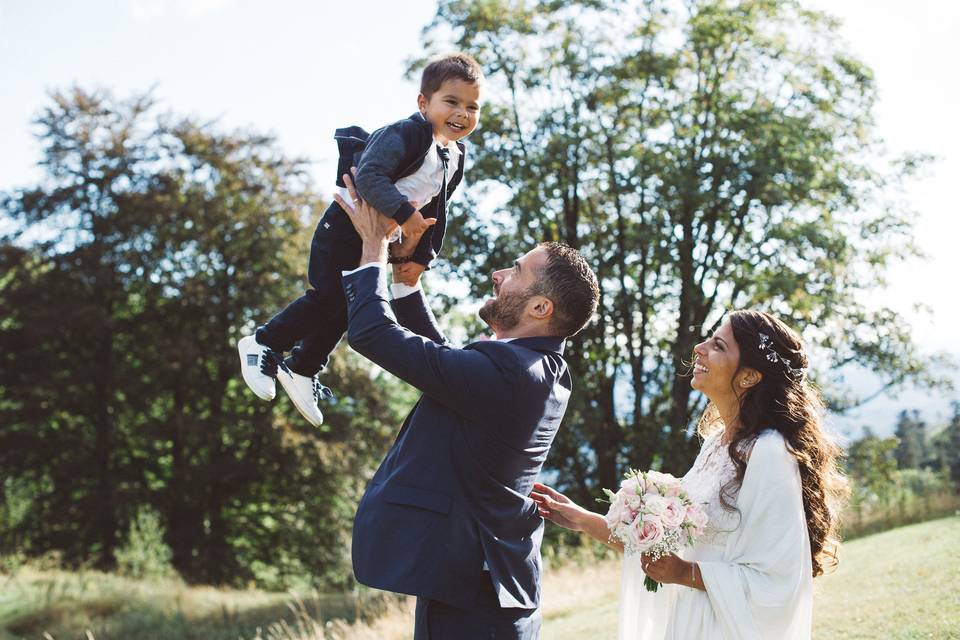 La mariée et son bouquet