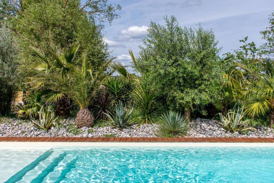 La piscine et ses terrasses