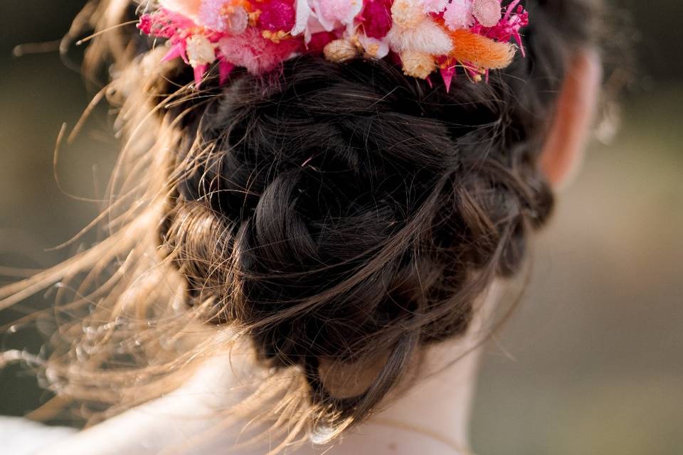 Peigne de fleurs séchées