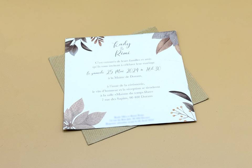 Faire part - Fleurs sechées