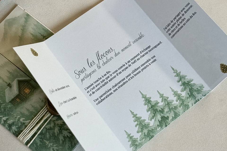 Intérieur invitation triptyque