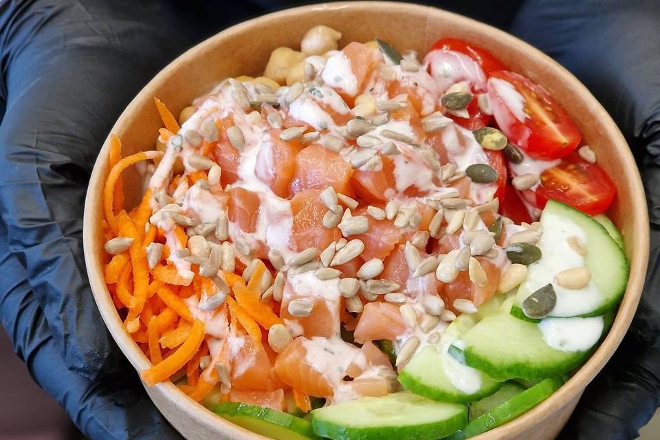 Bowl saumon gravlax maison