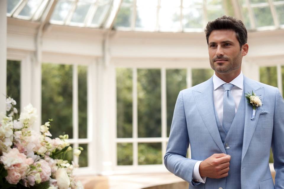 Mariage Bridgerton costume ble