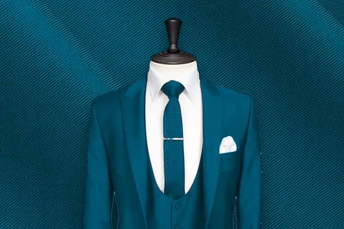 Costume mariage bleu indigo