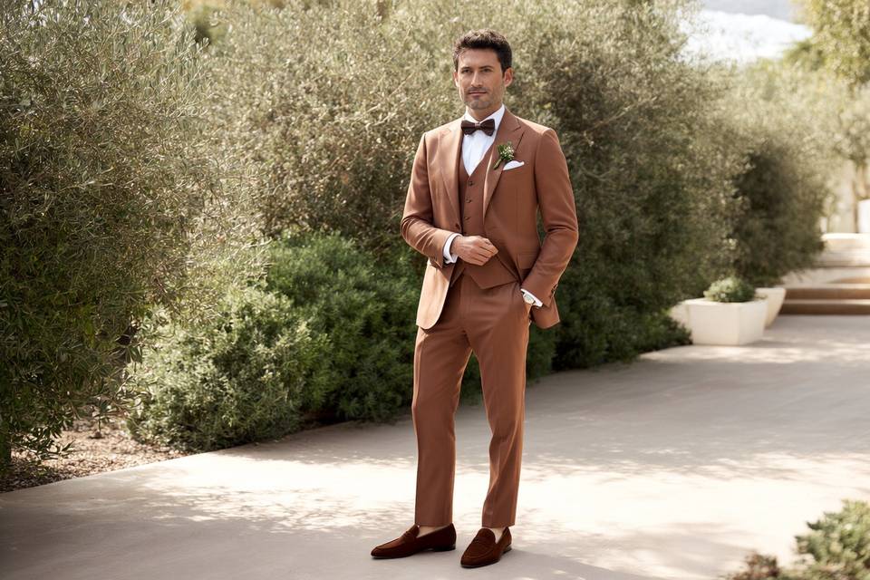 Mariage champêtre costume terr