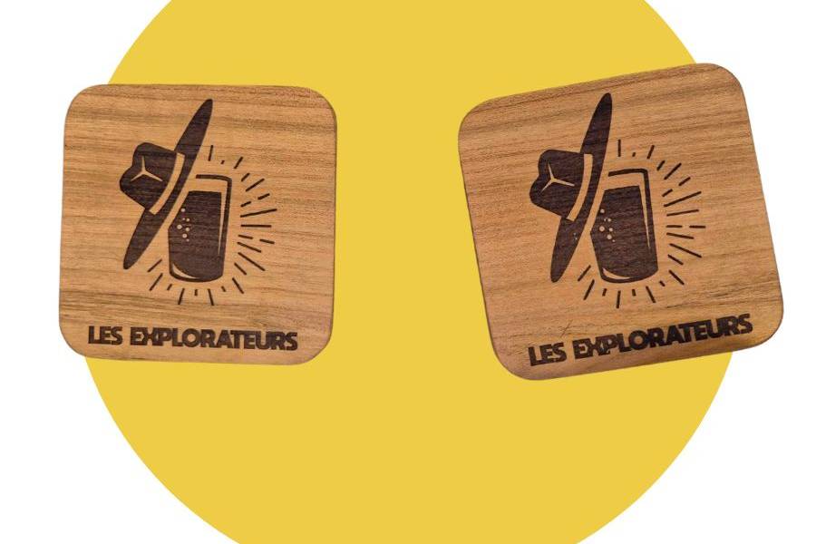 Sous bock en bois brut