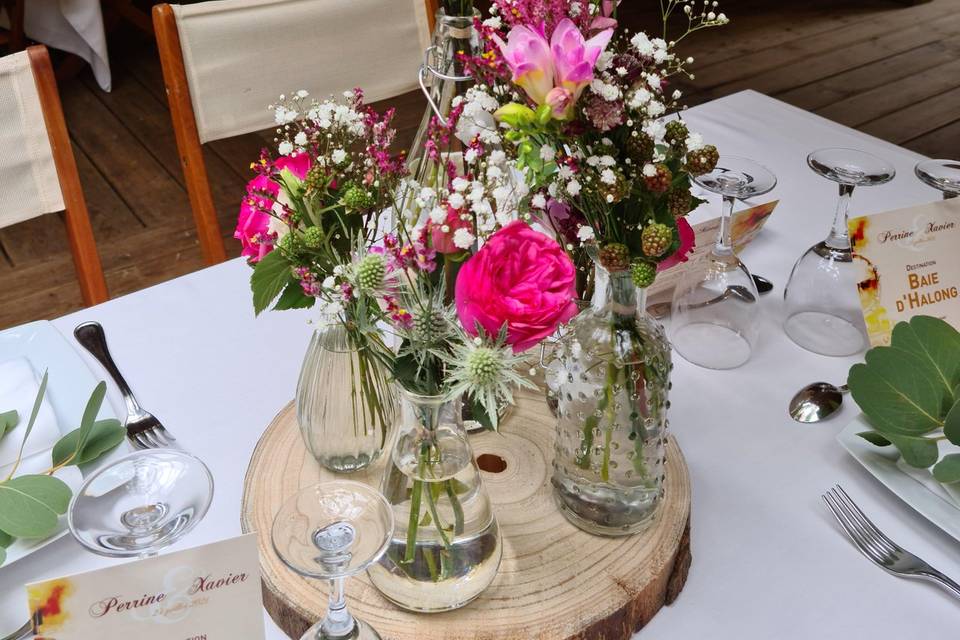 Soliflores en Centre de Table