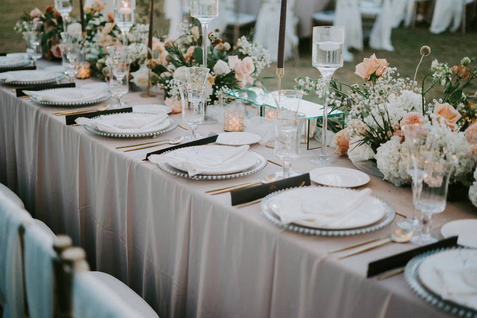 Déco table mariage romantique