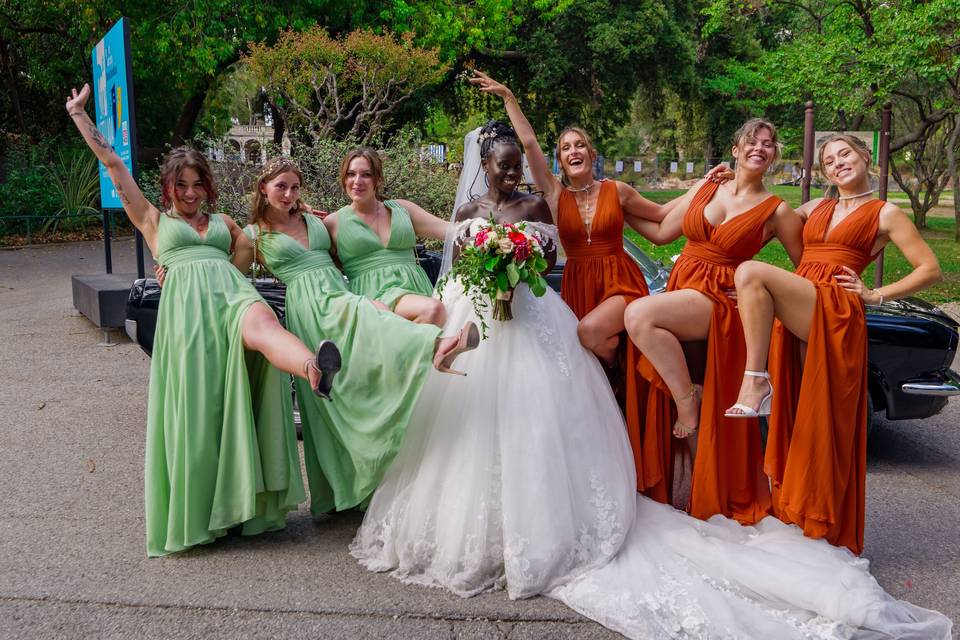 Bride and Bridesmaids